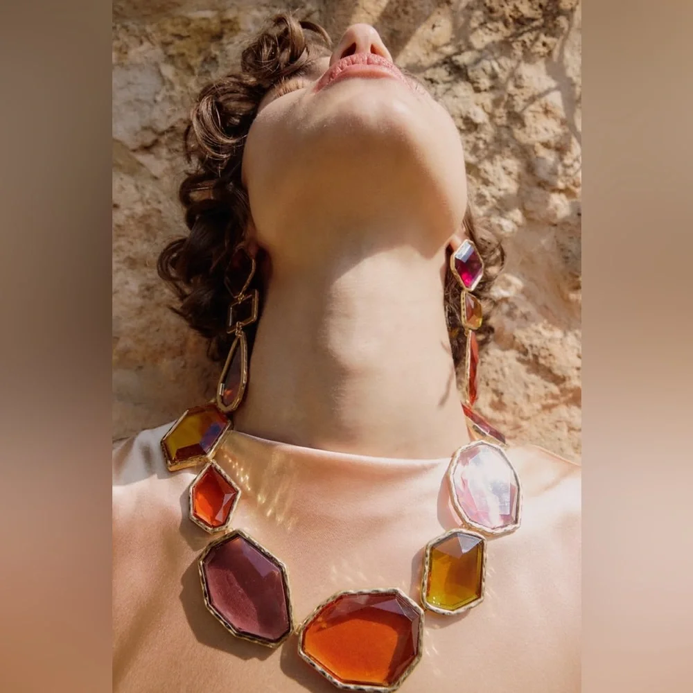 New Zara Resin Drop Earrings ~ New Colors: Clear or Tricolor - Picture 4 of 16